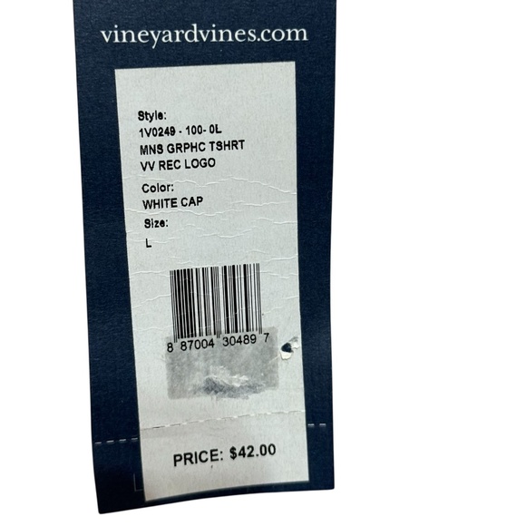 Vineyard Vines Cream Men’s Short Sleeve Tee with Pink Logo NWT to - Picture 7 of 15